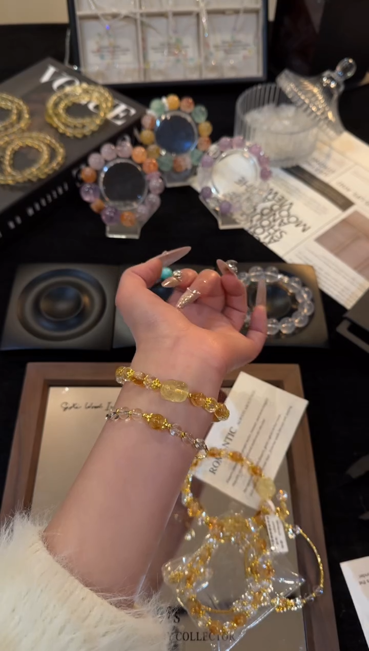 合金手链水晶黄塔晶套装x3449