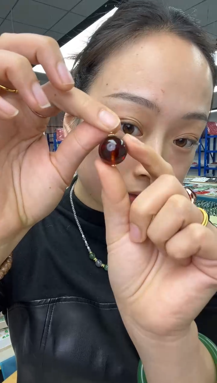 血珀未镶嵌耳饰血珀路路通吊坠