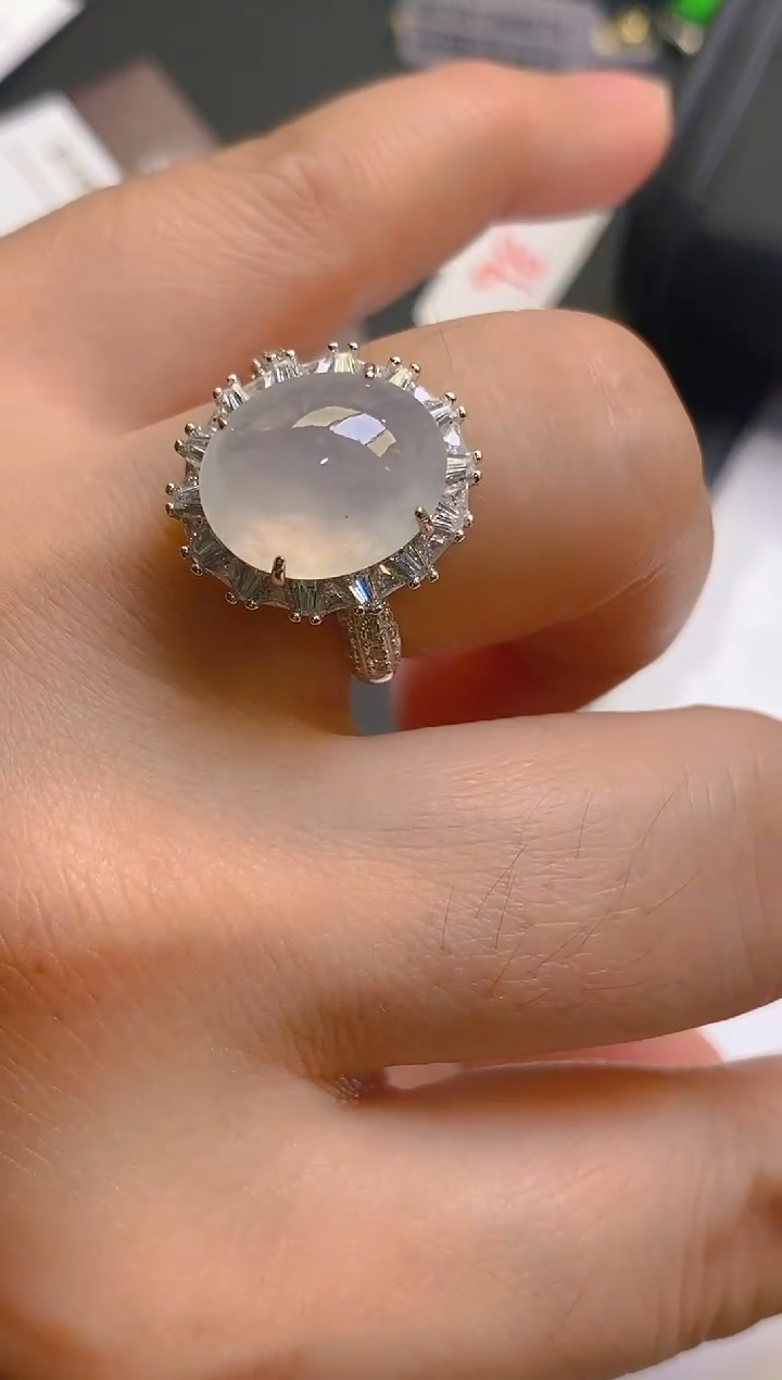 【闪购商品】翡翠耳饰银S925镶嵌天然A货翡翠1