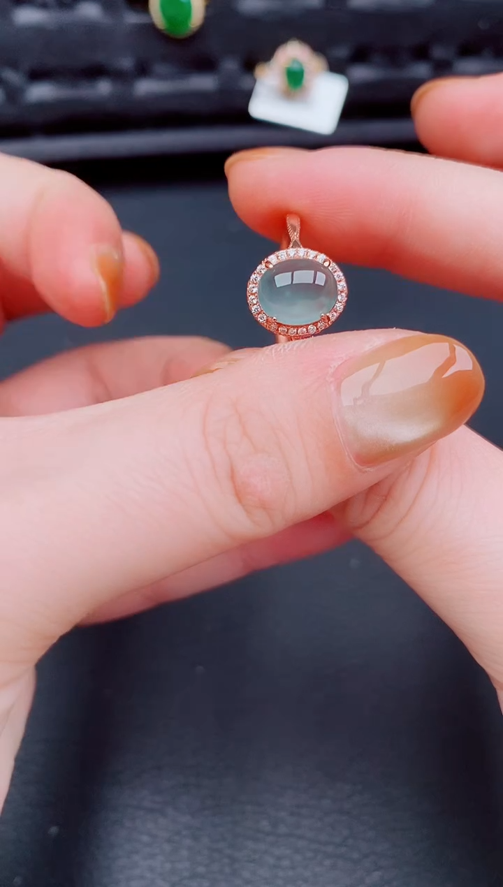 【闪购商品】翡翠戒指银S925镶嵌天然a货翡翠213