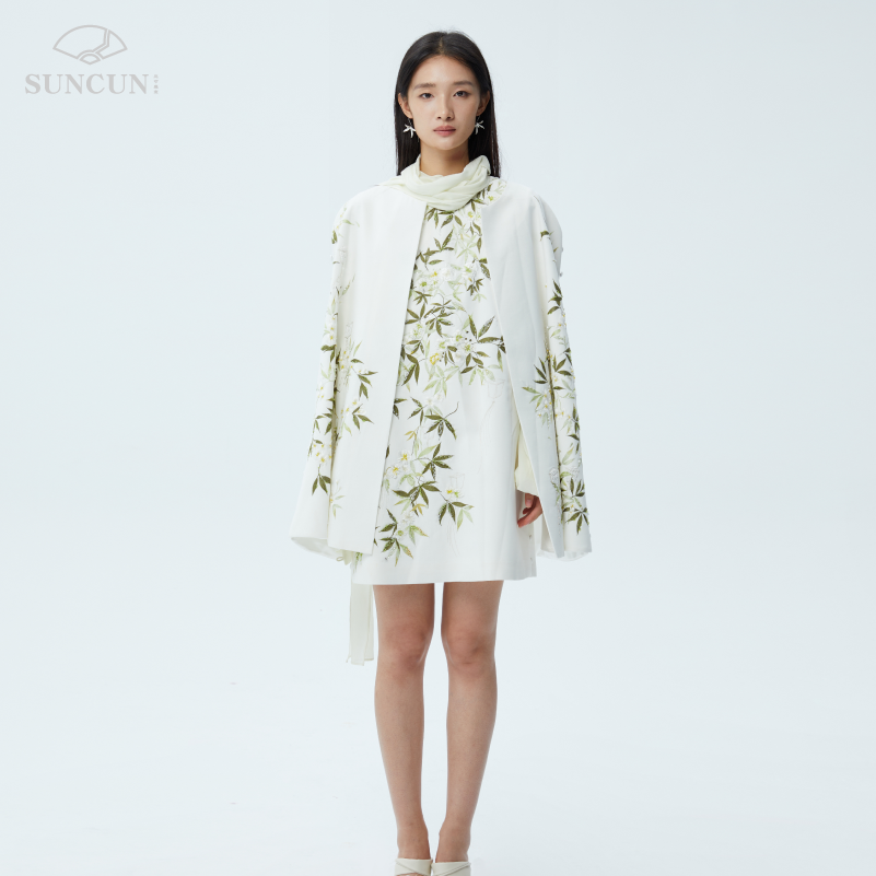 三寸盛京刹那万春天灯花语立体刺绣中式套装