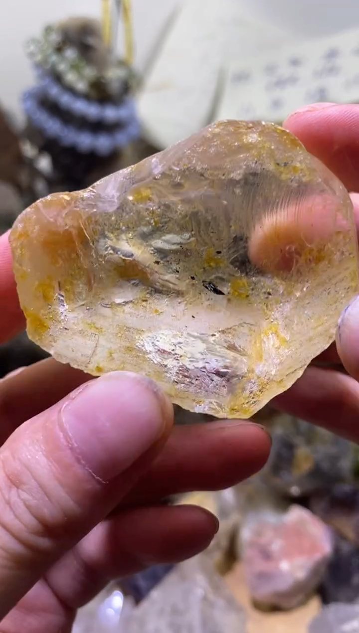 水晶珠宝半成品未镶嵌27号开窗万花筒马岛黄皮水冲料