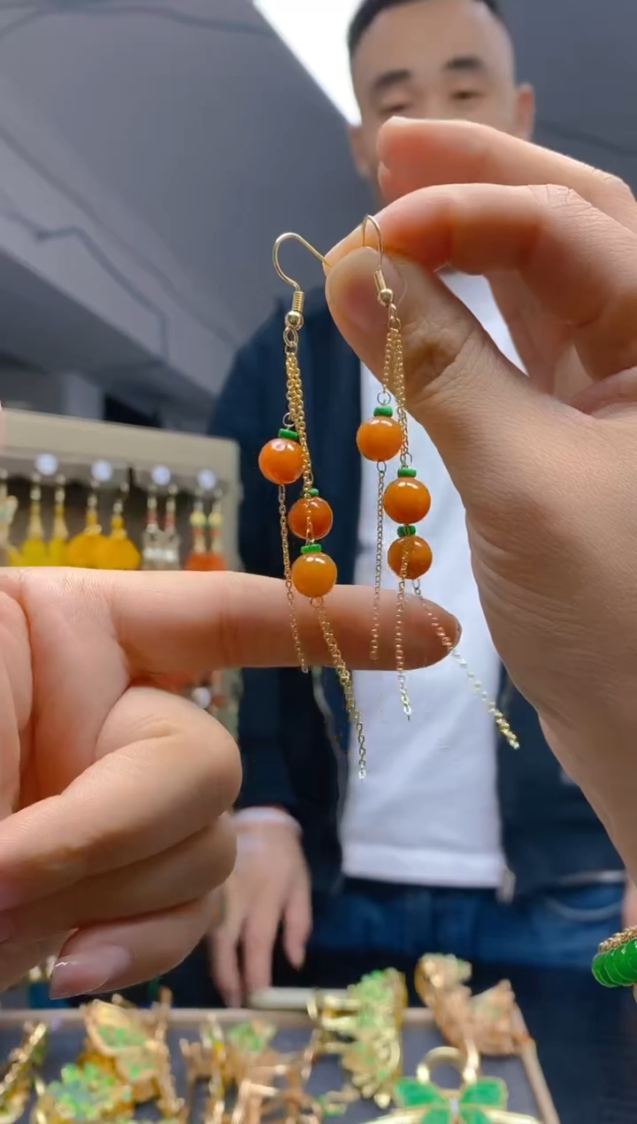 【闪购商品】翡翠耳饰合金0392翡翠耳钩