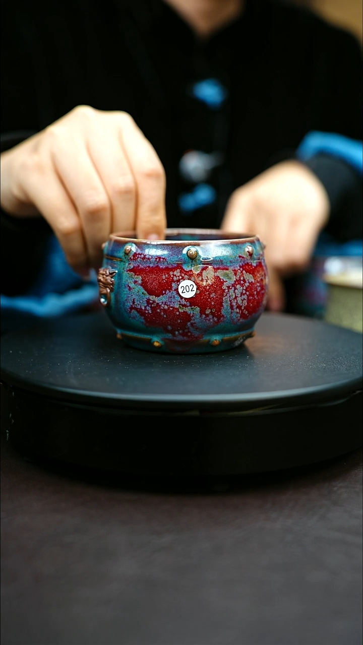 宁**远202#原矿钧瓷炉钧釉鼓杯