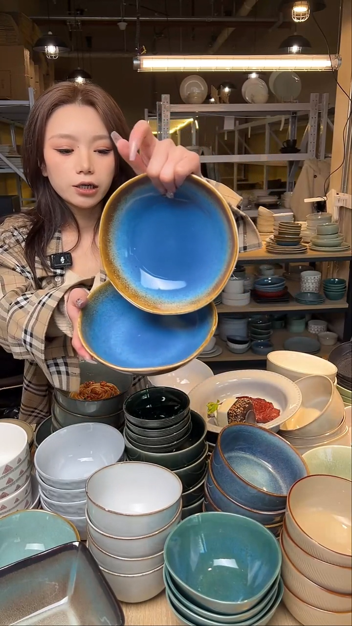 瓷23【瑕疵】外贸尾货窑变釉下彩