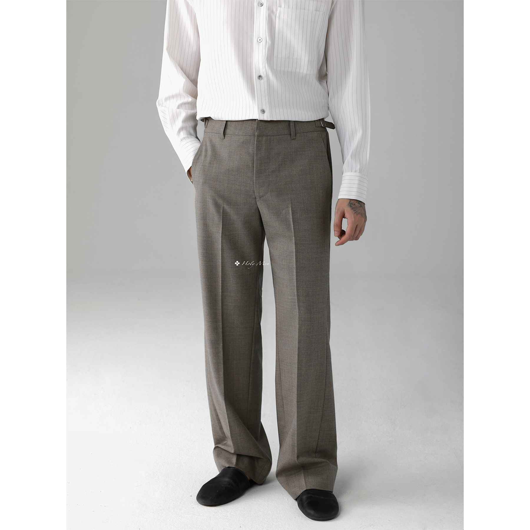 HolyMen | 日产nikke花纱高捻100%羊毛奢级工艺直筒微宽松西裤男