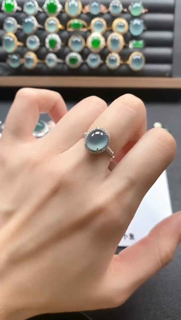 银S925镶嵌戒指翡翠51151