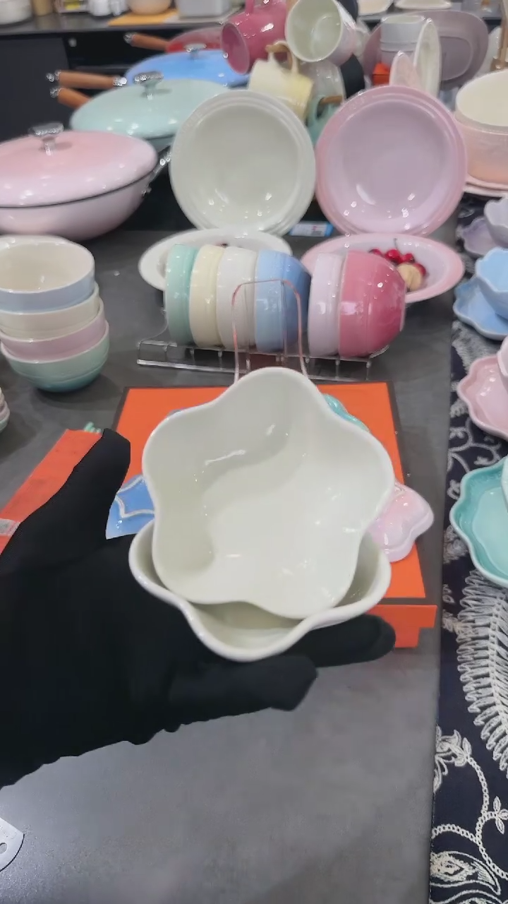 【闪购商品】瓷2件套奶油白花瓣蘸料碟