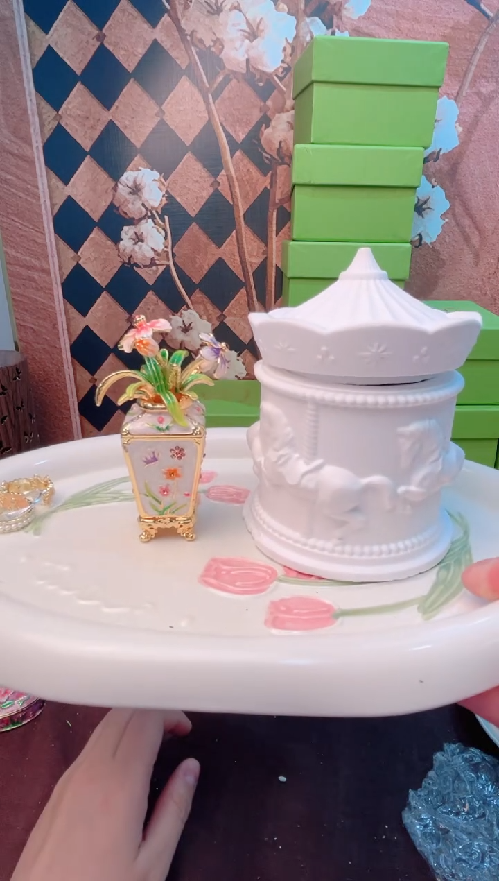 锌合金珐琅彩首饰盒摆件默认微瑕不退不换～