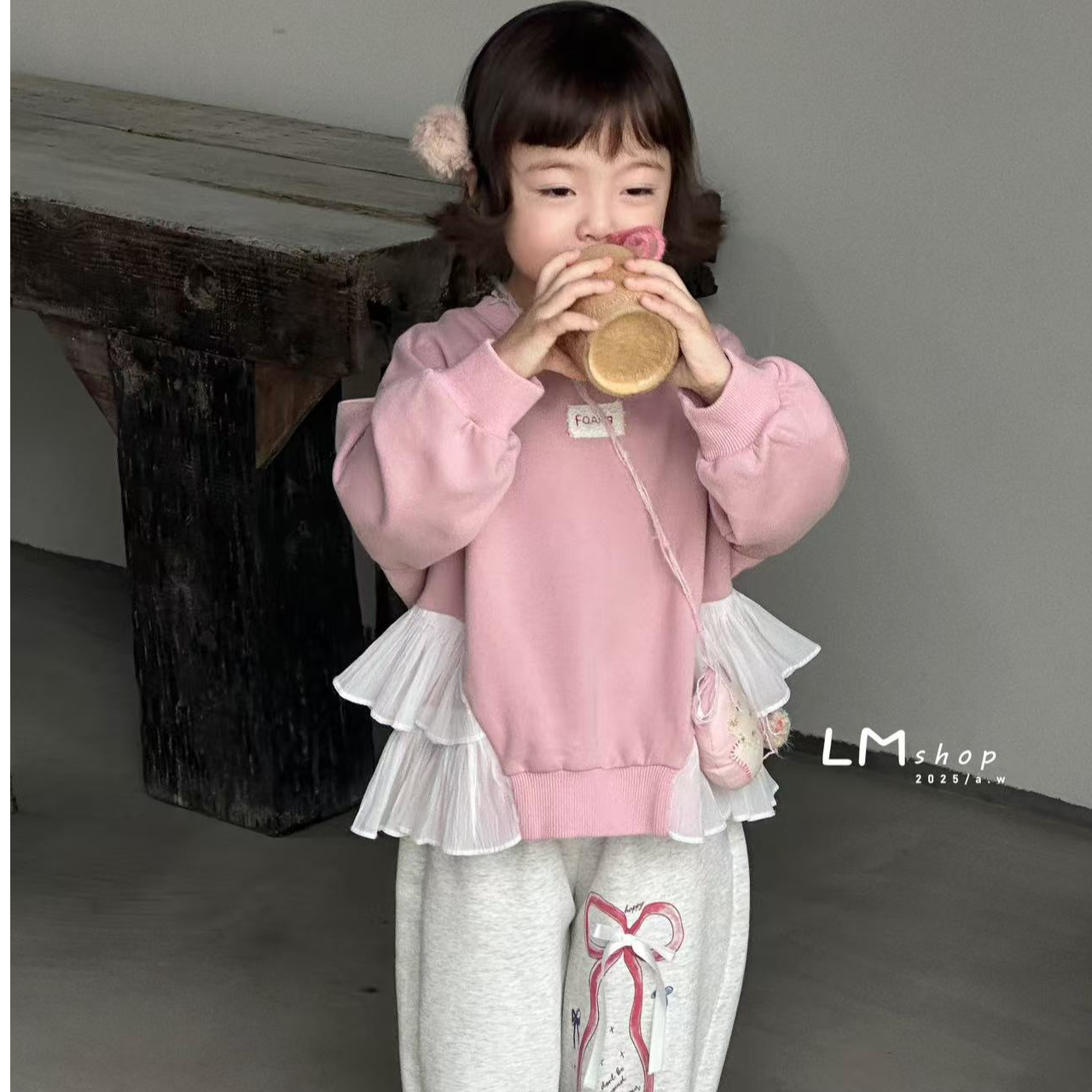 YMT女卡通套头暗扣蛋糕女宝上衣女孩套装春秋卡通动漫