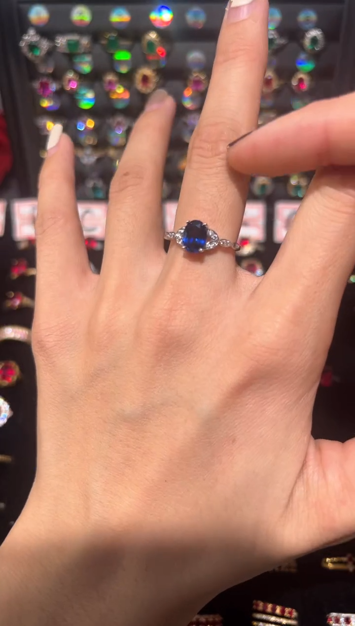 【闪购商品】蓝宝石戒指银S925镶嵌0000