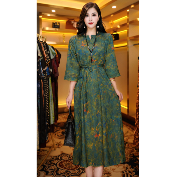 【运费补贴】1502-8国风传承气质显瘦连衣裙专柜款