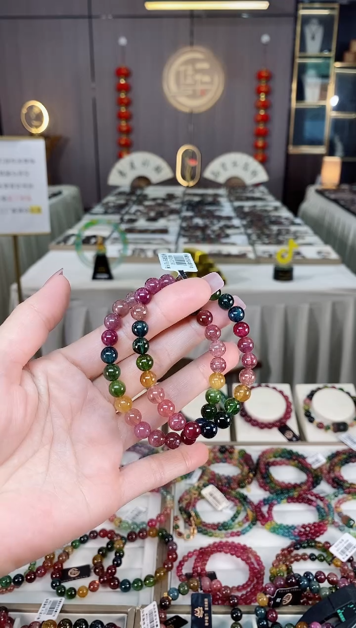 未镶嵌老矿碧玺单圈手串7mm+碧玺hon多样性发货一条