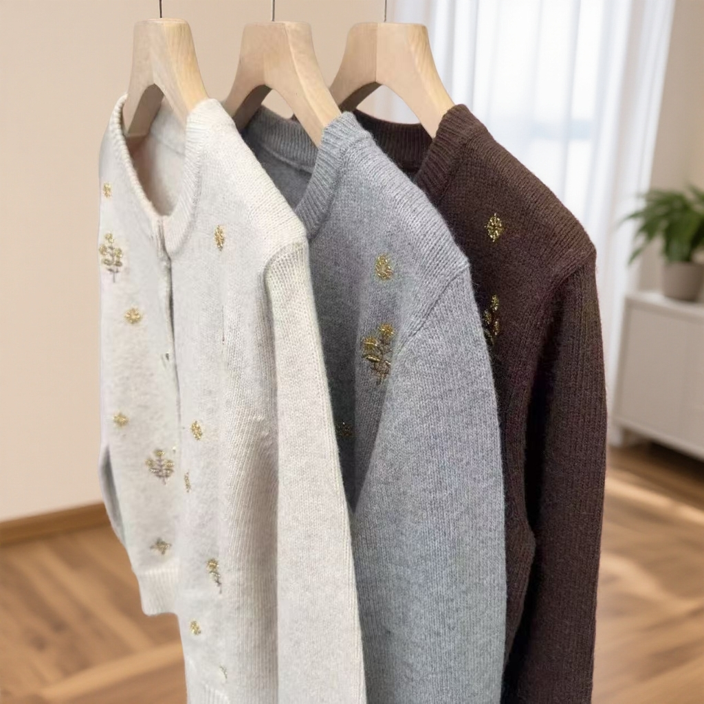 暖金花眠121时尚气质显瘦毛衣开衫百搭针织慵懒上衣