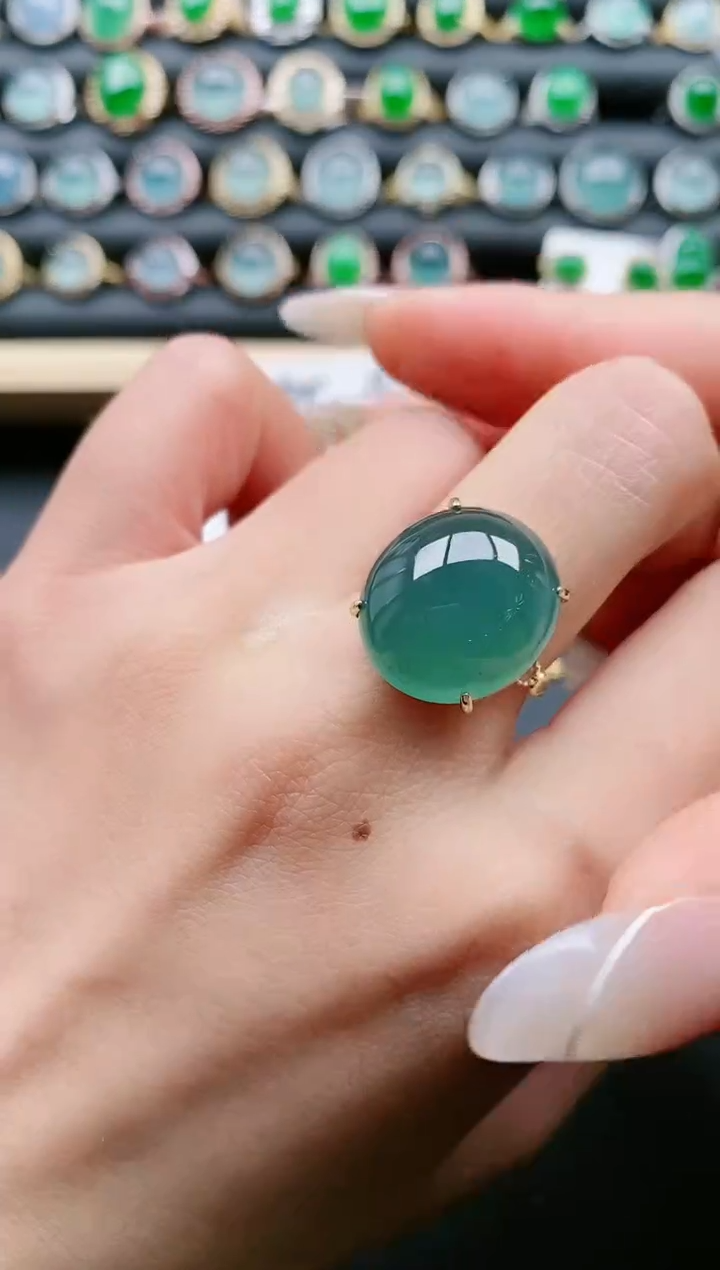 【闪购商品】翡翠戒指银S925镶嵌111111