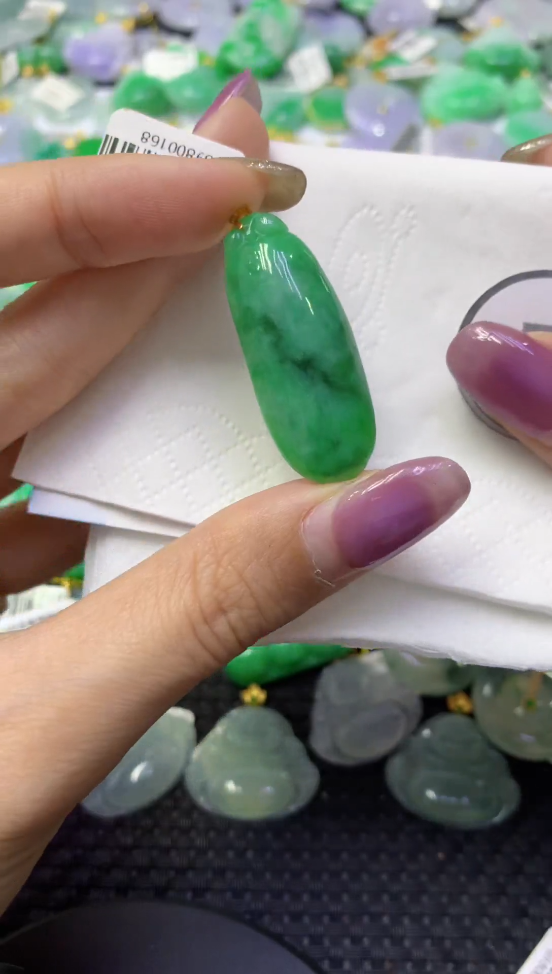 颈饰18K金镶嵌翡翠天然缅甸翡翠A货