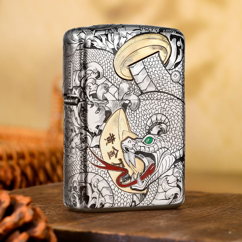 ZIPPO打火机S925银腰缠万贯纯银防风煤油收藏送男士礼物DY9902TJ