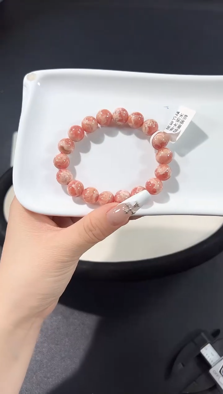 未镶嵌菱锰矿（红纹石）手串4q多样性发其一【1条】默认微瑕