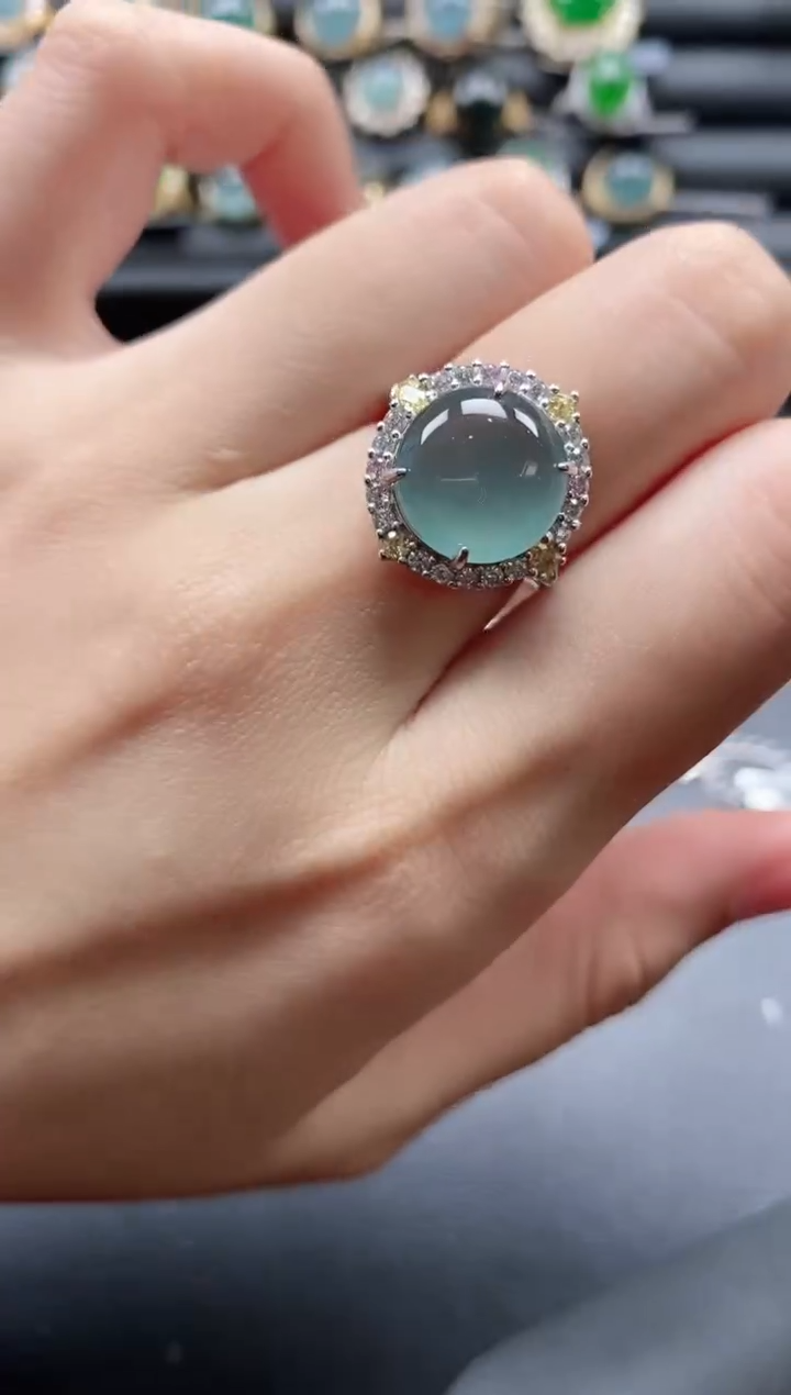 【闪购商品】翡翠戒指银S925镶嵌11111