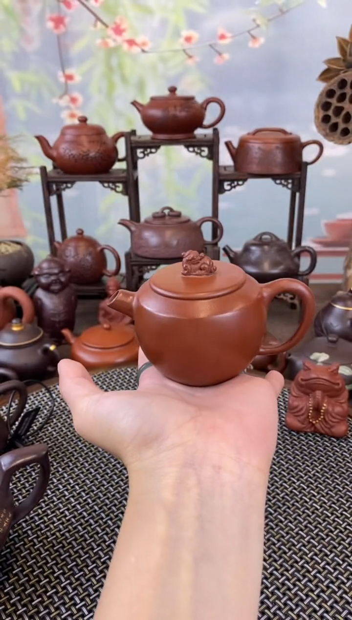 茶壶紫砂朱泥小品貔貅壶140cc