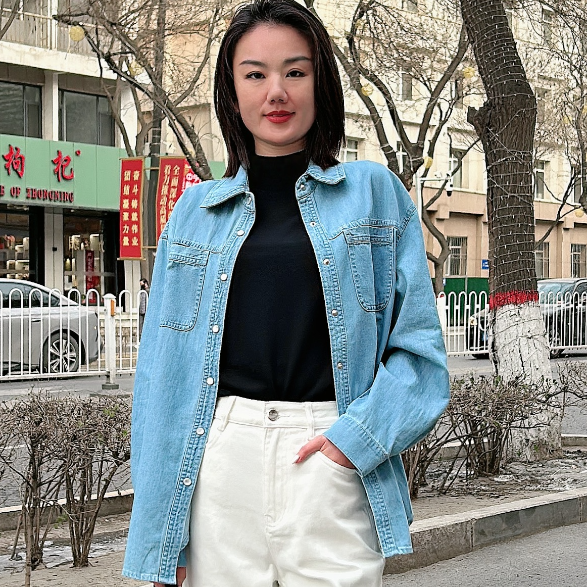 春季新款牛仔衬衣