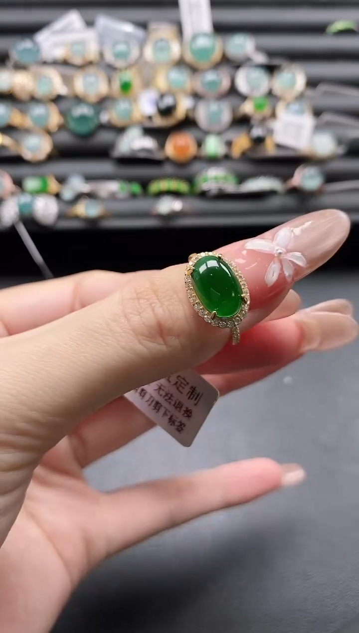 【闪购商品】翡翠戒指银S925镶嵌11111