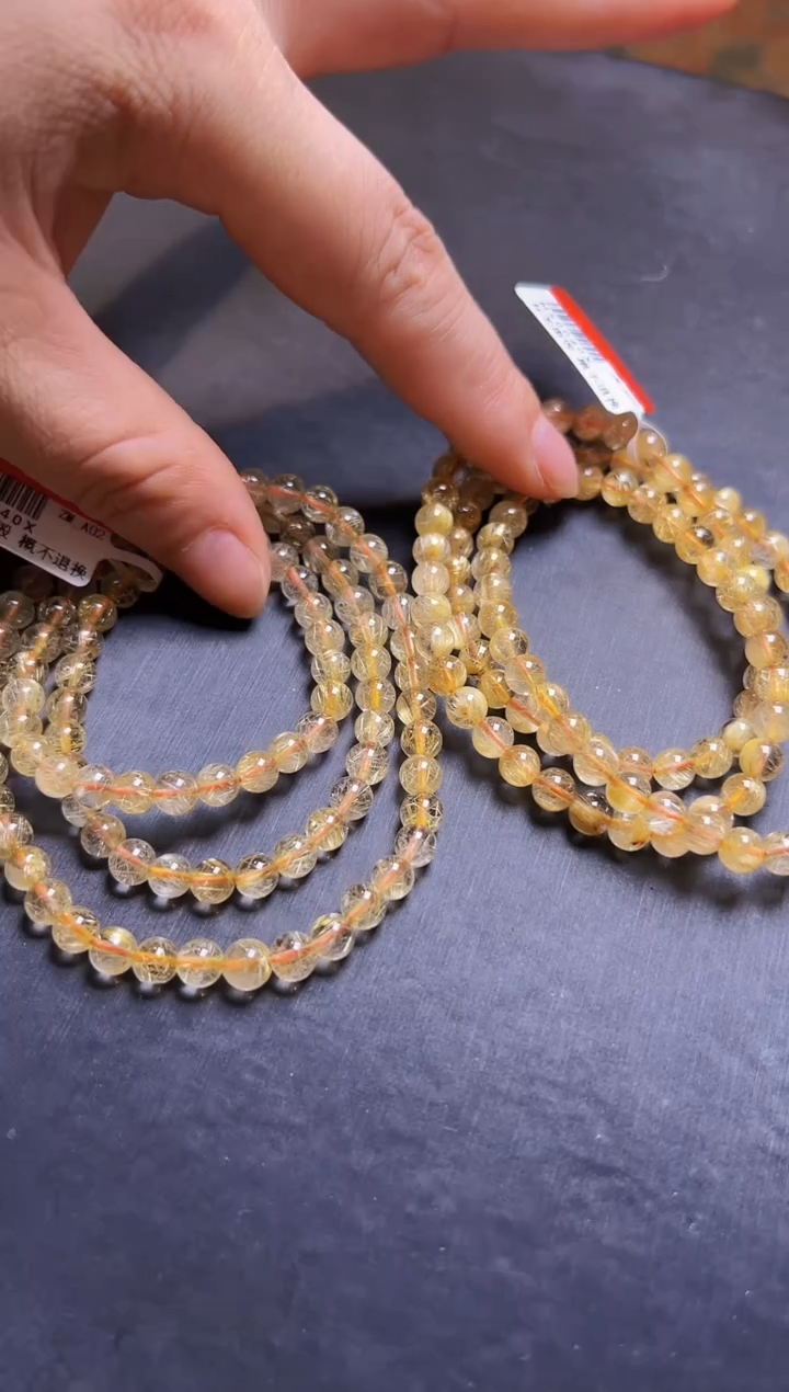 水晶手串未镶嵌金发晶多圈手串6m+ 多样性发一 M50040X
