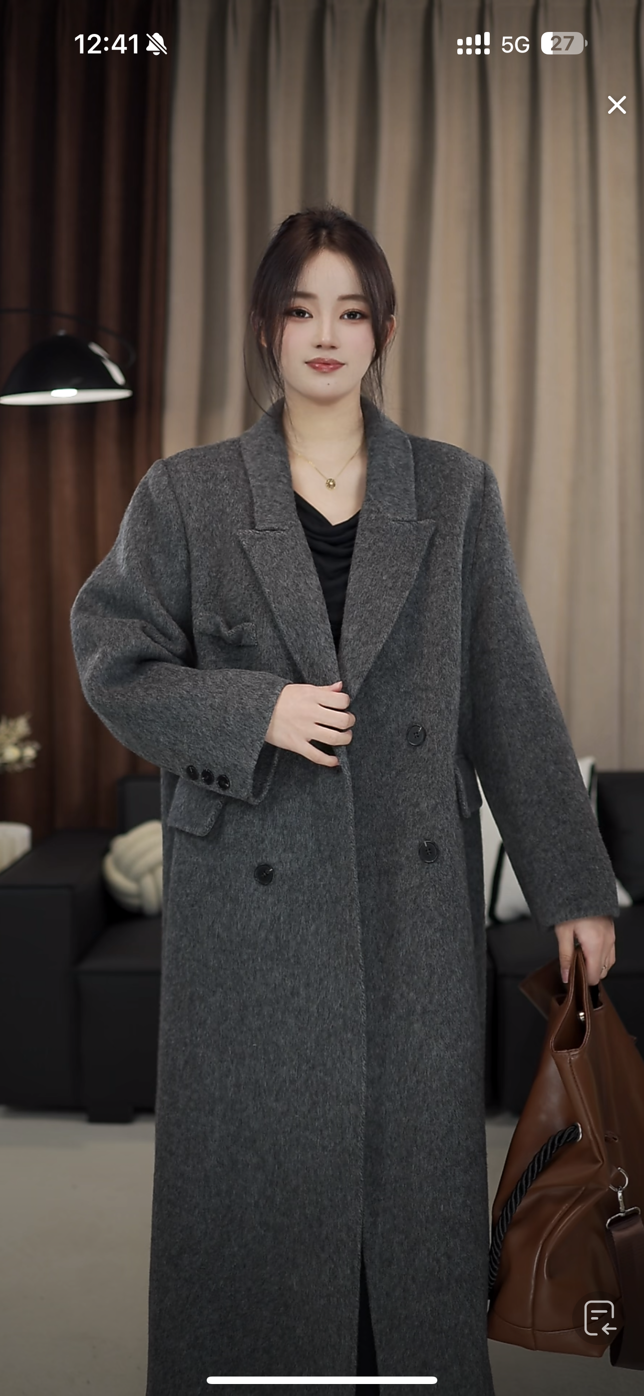 【苏苏专属】立领常规长款西装领正肩毛呢外套毛呢呢子气质排扣