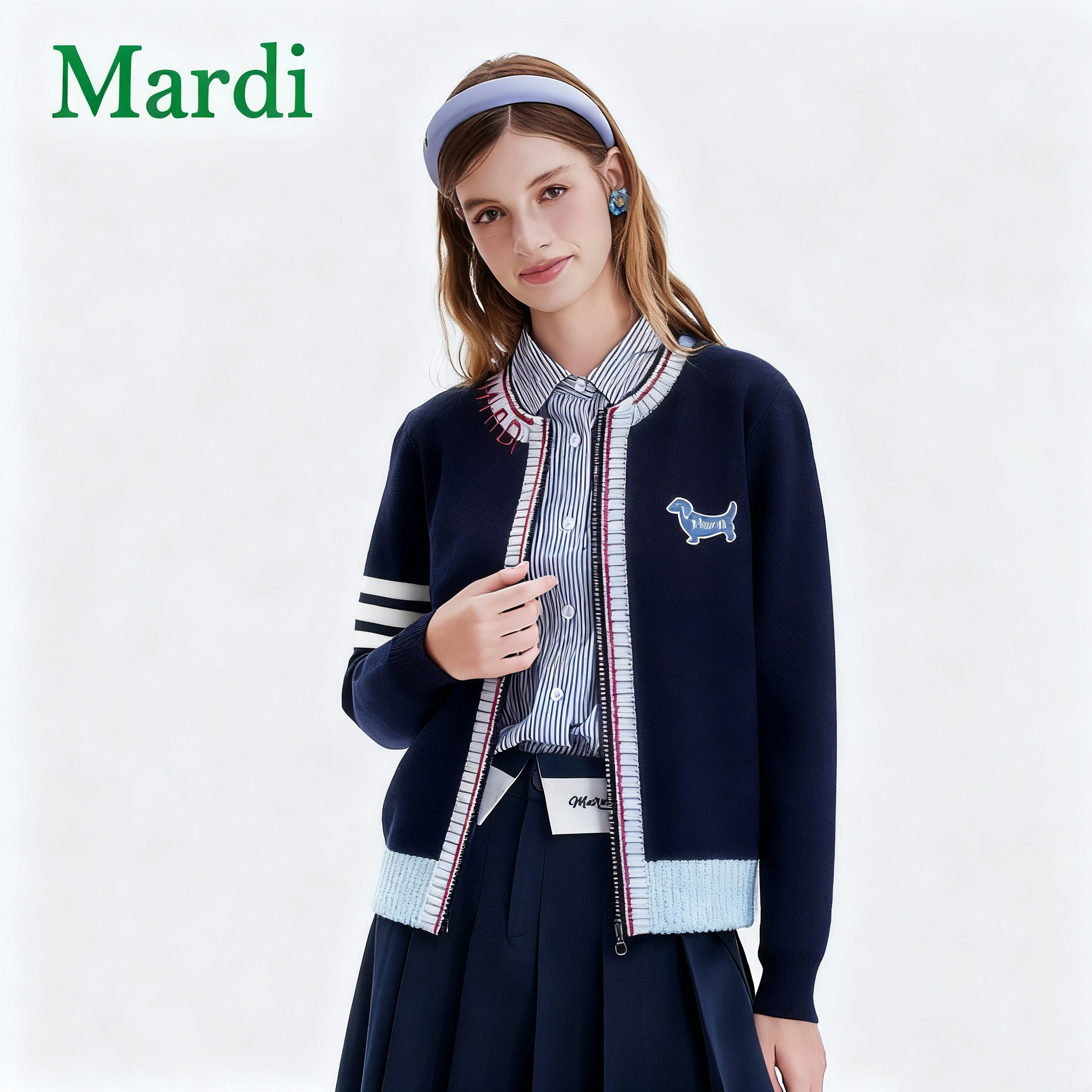 Mardi【腊肠狗】新款秋冬韩系运动慵懒时尚百搭羊毛开衫MZZ2542489