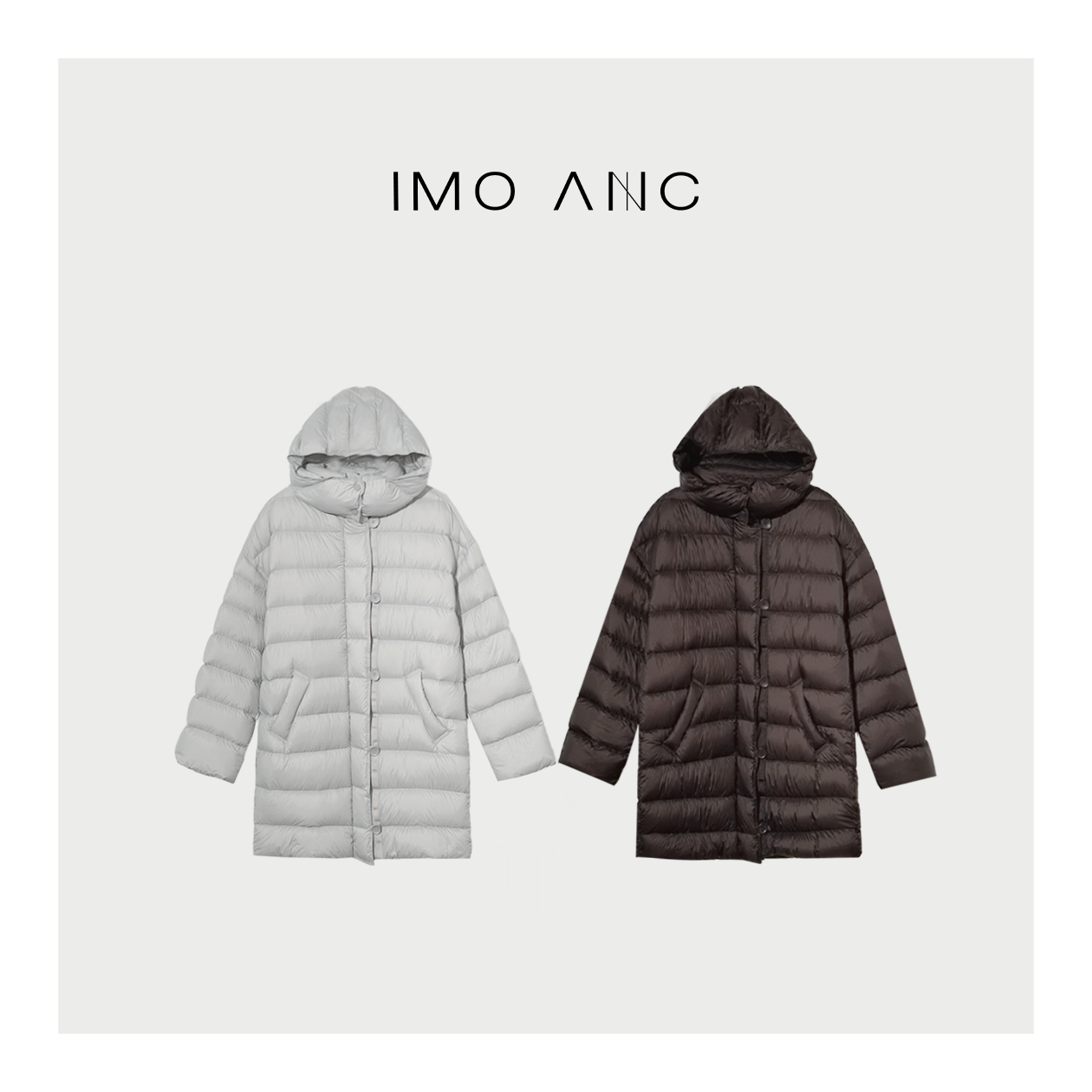 IM SO FANCY大排骨连帽长款95白鸭绒羽绒服SQ2151
