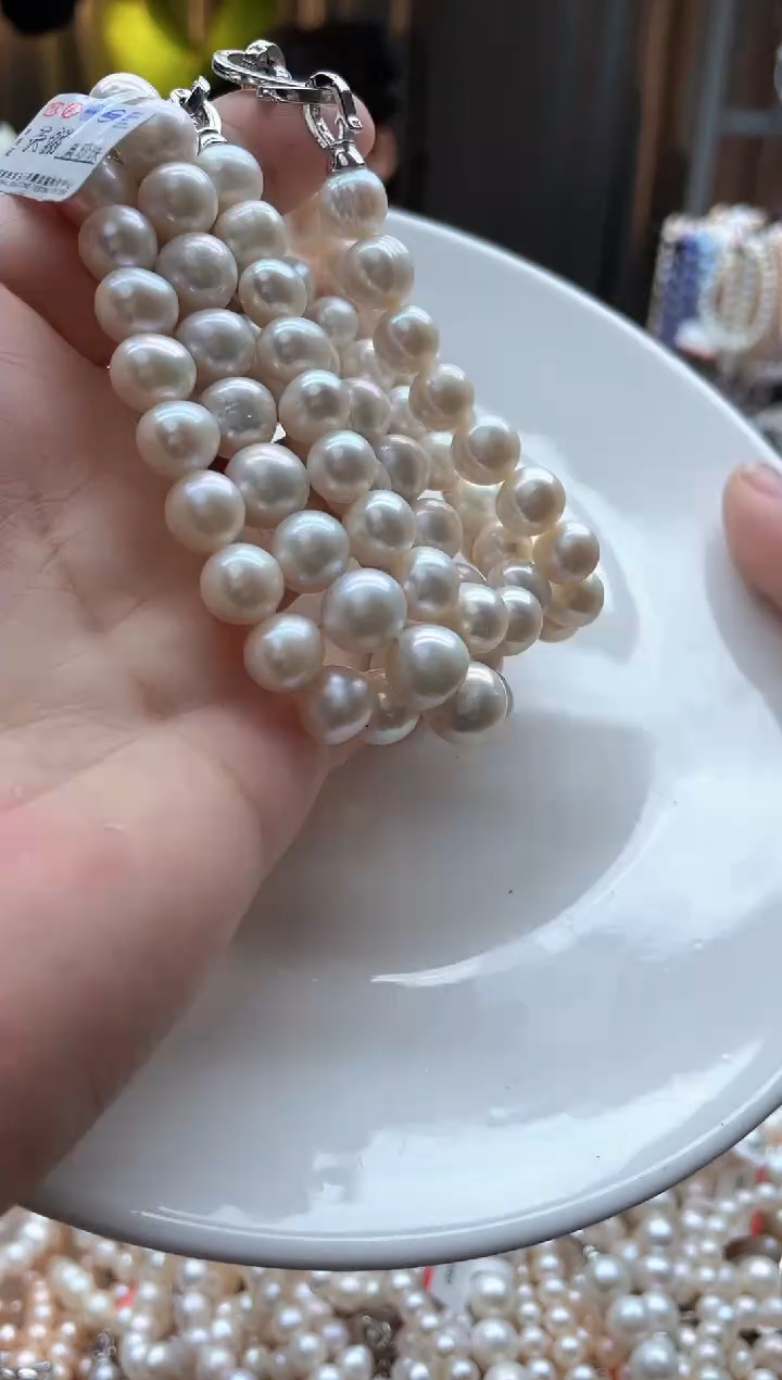 未镶嵌手链淡水珍珠8mm白珠全珠手链（多样性发一）