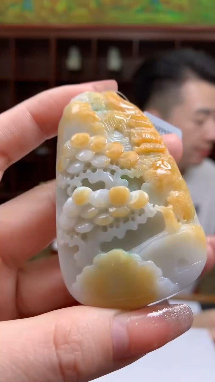 【闪购商品】定制翡翠未镶嵌1049ry-毛货挂件20