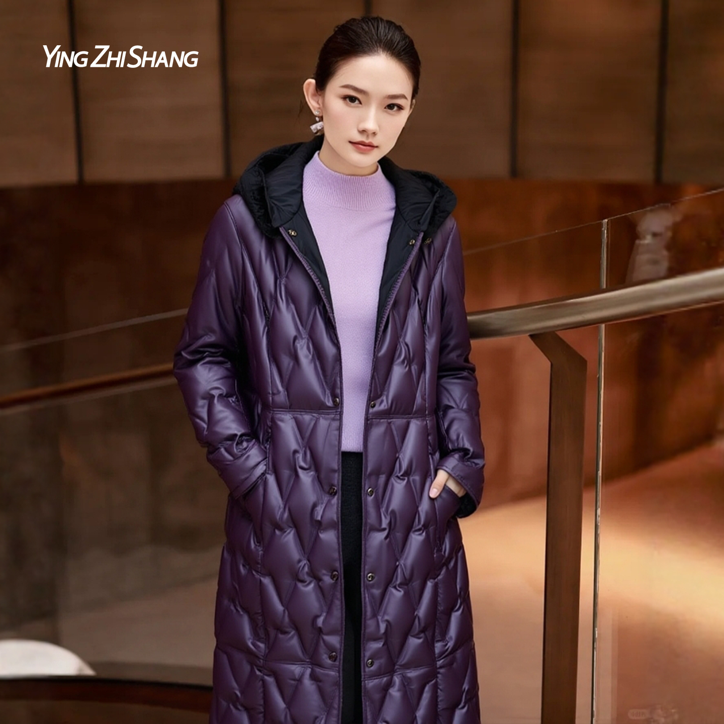 【绒玺·紫宸纪】赢智尚90绒紫色貂领云裘羽绒服！户外级防风ZP00009