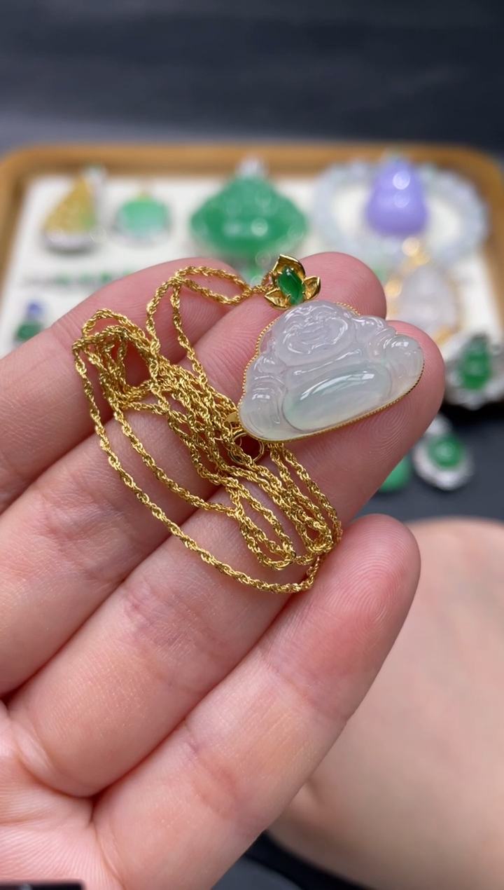 【闪购商品】翡翠颈饰18K金镶嵌31..........