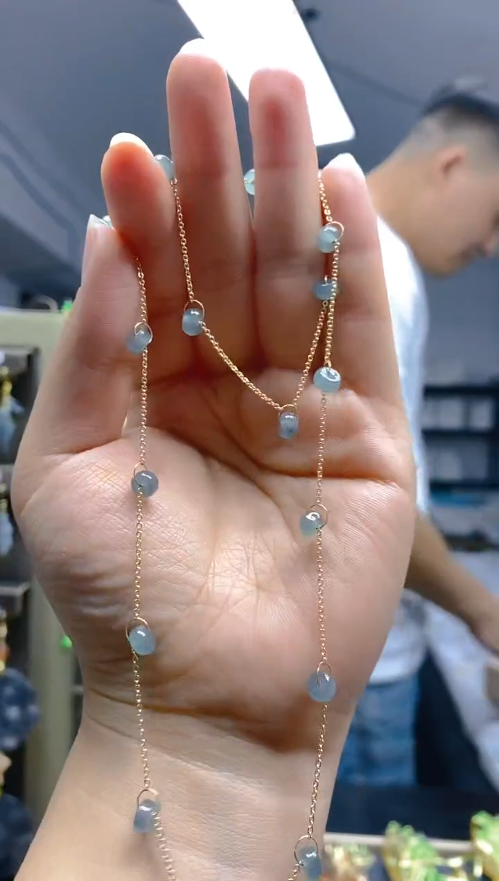 【闪购商品】翡翠耳饰合金0235翡翠锁骨链