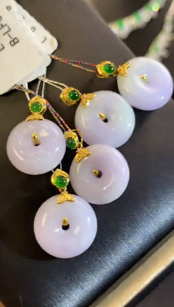 翡翠18K金镶嵌吊坠(不含链)L0007多样性发其一