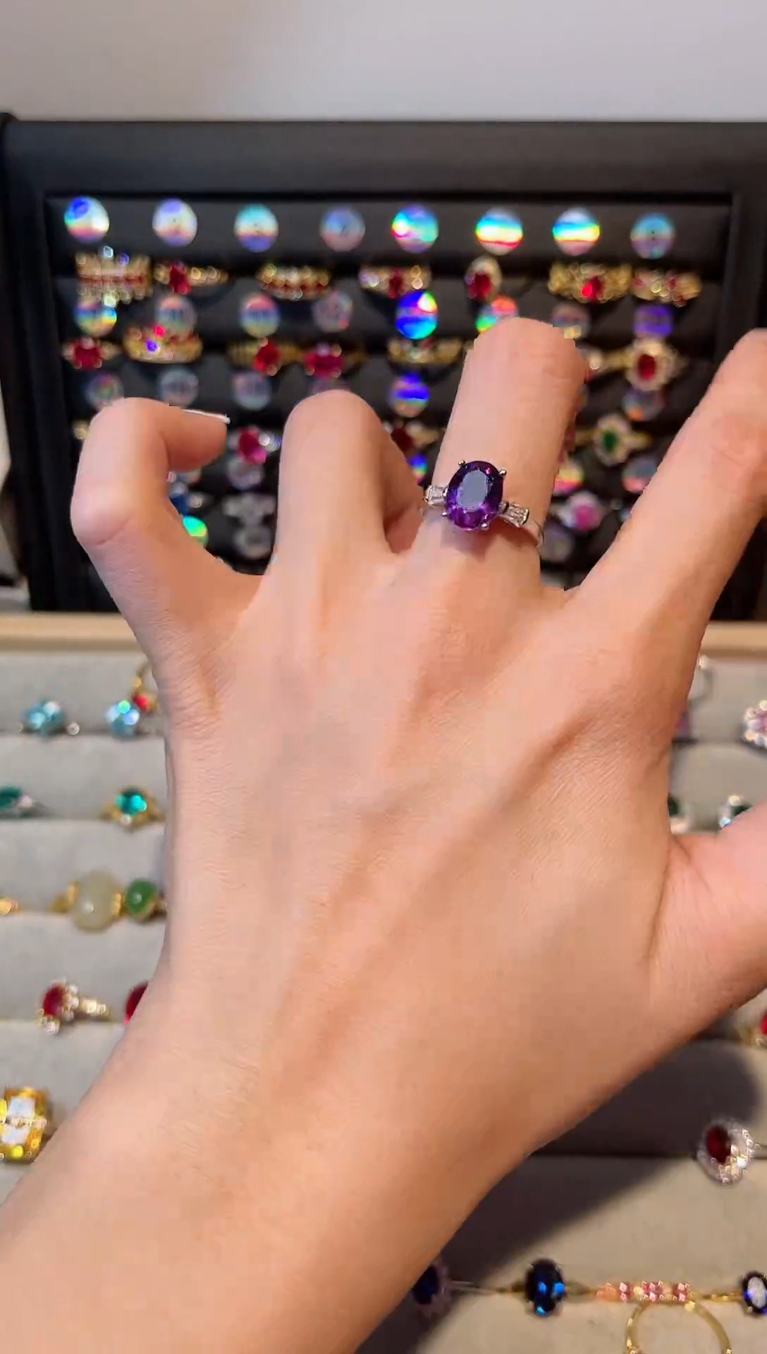 【闪购商品】紫晶戒指银S925镶嵌00000