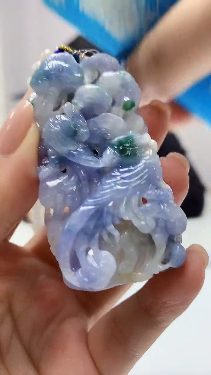 【闪购商品】定制翡翠未镶嵌4925ms-毛货114花鸟赠珠链
