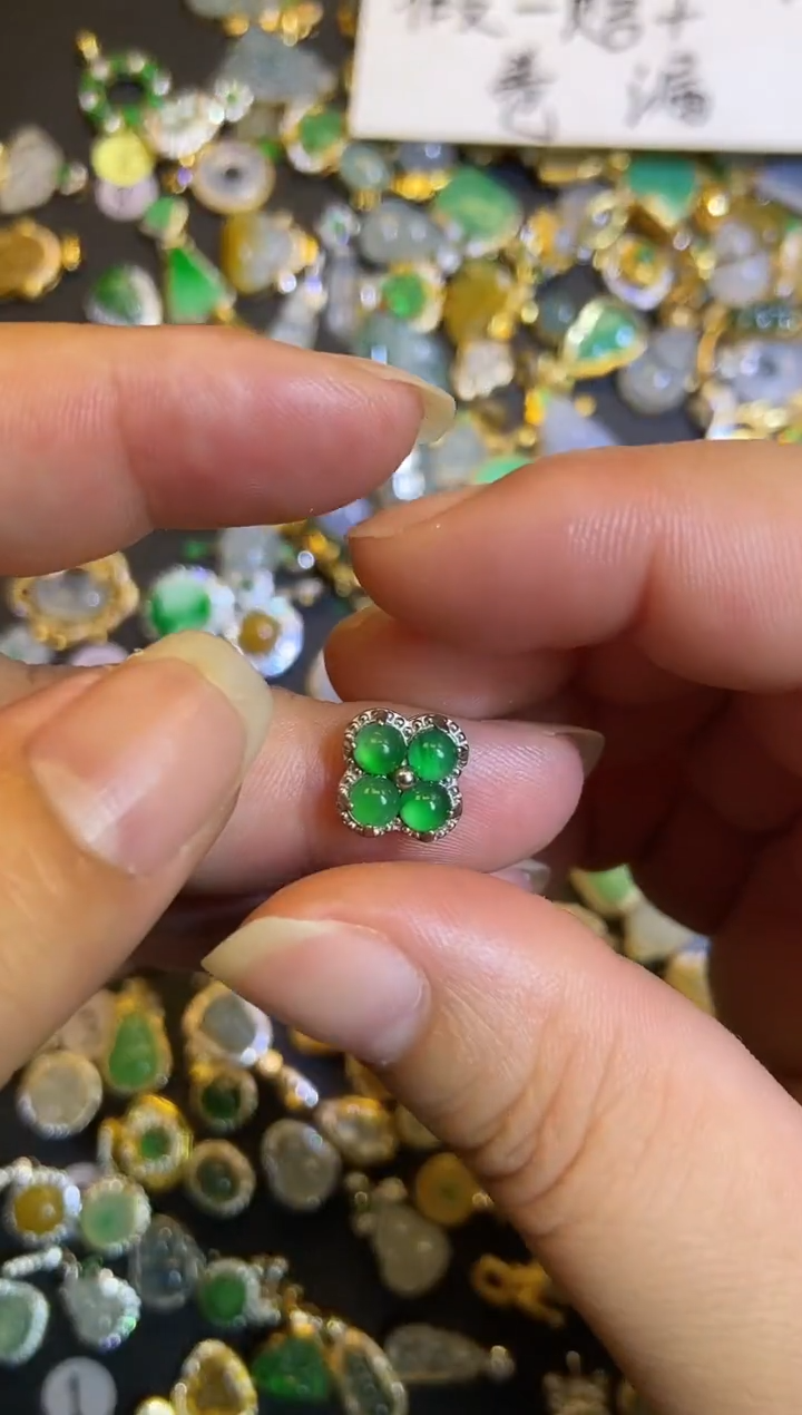 吊坠(不含链)银S925镶嵌翡翠1