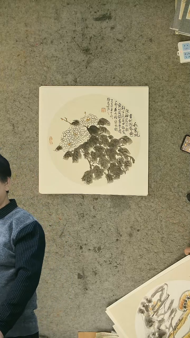 国画温德志老师 国画 禅意小品  50*50cm  卡纸