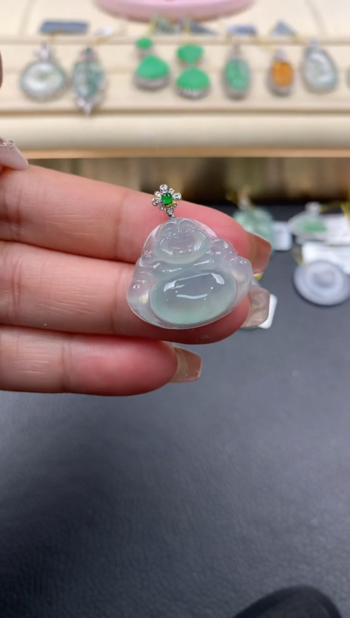 【闪购商品】翡翠颈饰18K金镶嵌D693