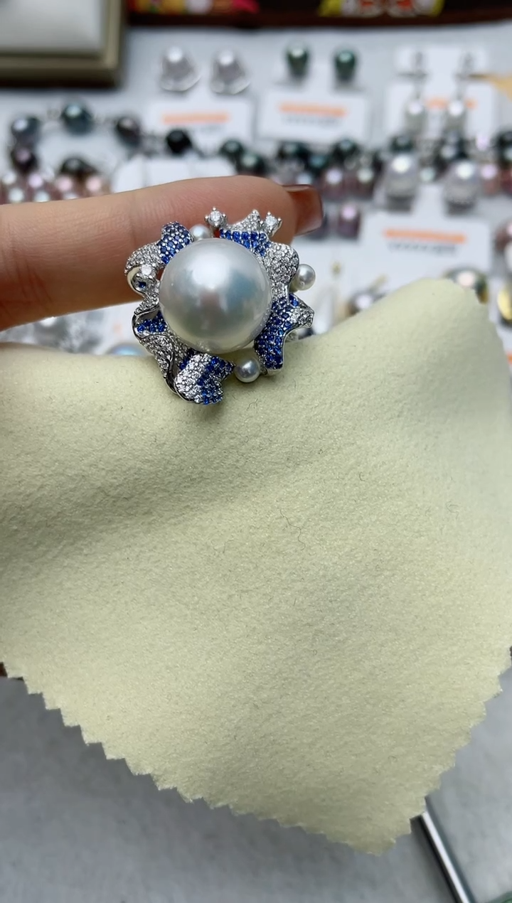 【闪购商品】海水珍珠戒指银S925镶嵌W48