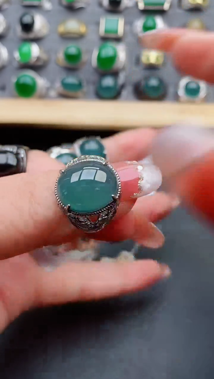 【闪购商品】翡翠戒指银S925镶嵌1212