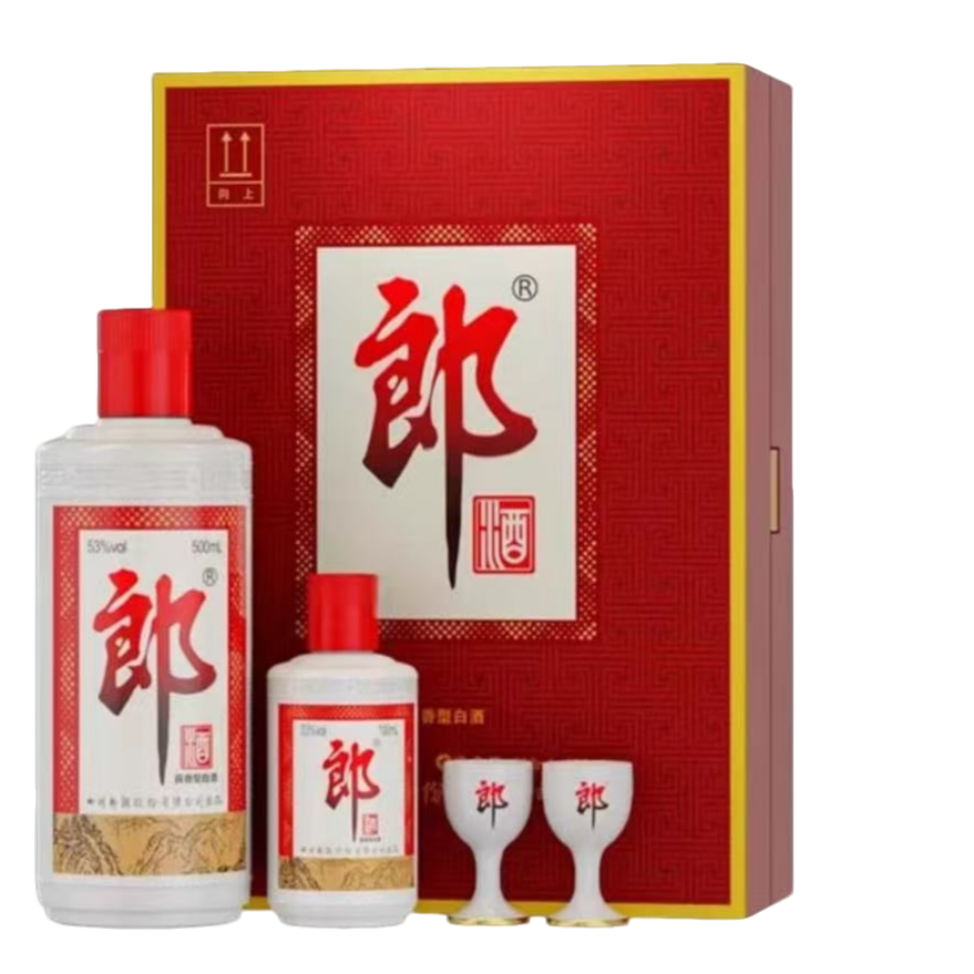 郎酒郎牌郎酒子母郎礼盒53度酱香型白酒单瓶装53度500ml+100ml