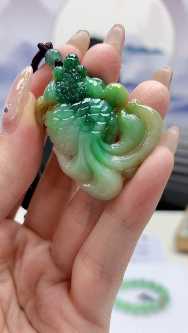 【闪购商品】定制翡翠未镶嵌4852jw-毛货挂件41