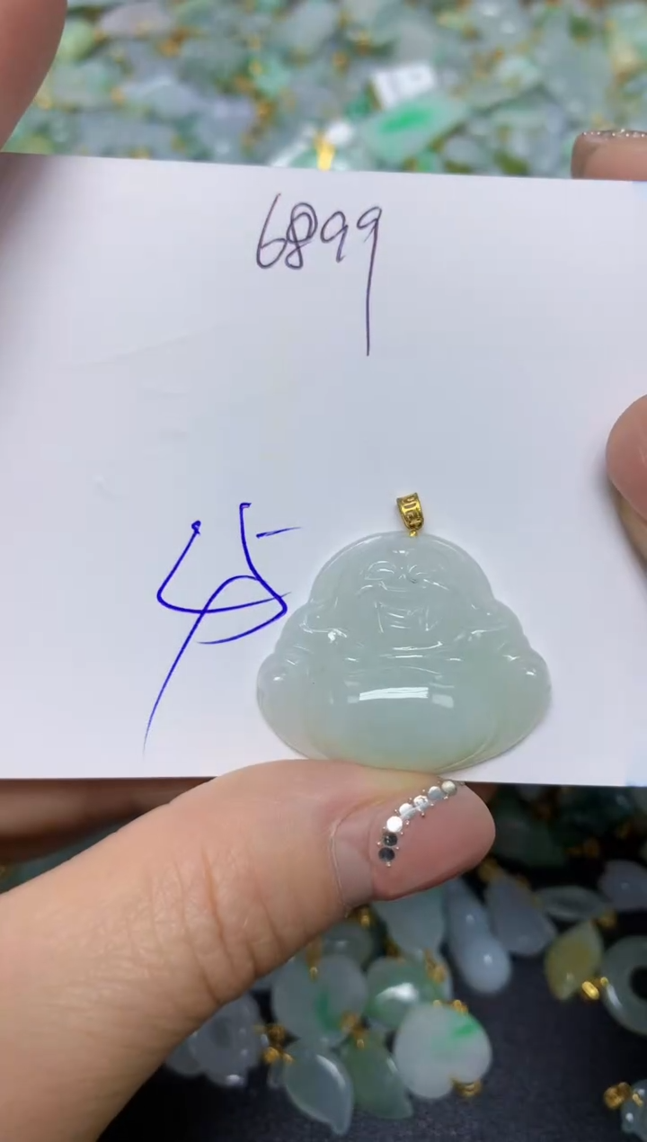 【闪购商品】翡翠挂件18K金镶嵌 天然翡翠A货