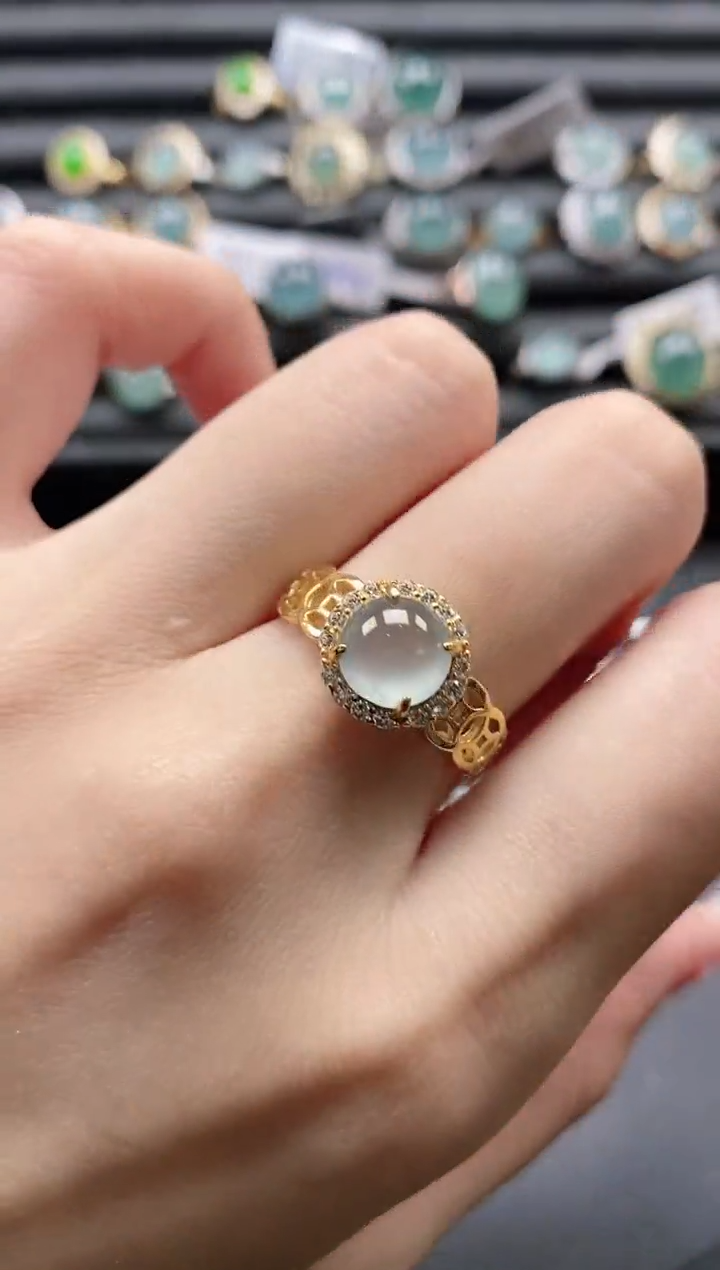 【闪购商品】翡翠戒指银S925镶嵌11111