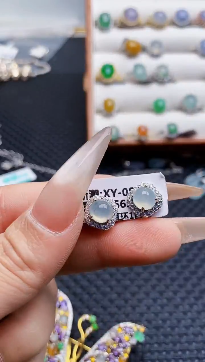 银S925镶嵌戒指翡翠3342