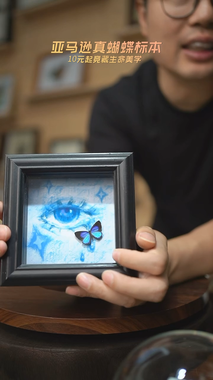 有机玻璃雅灰蝶蓝眼泪4寸方框