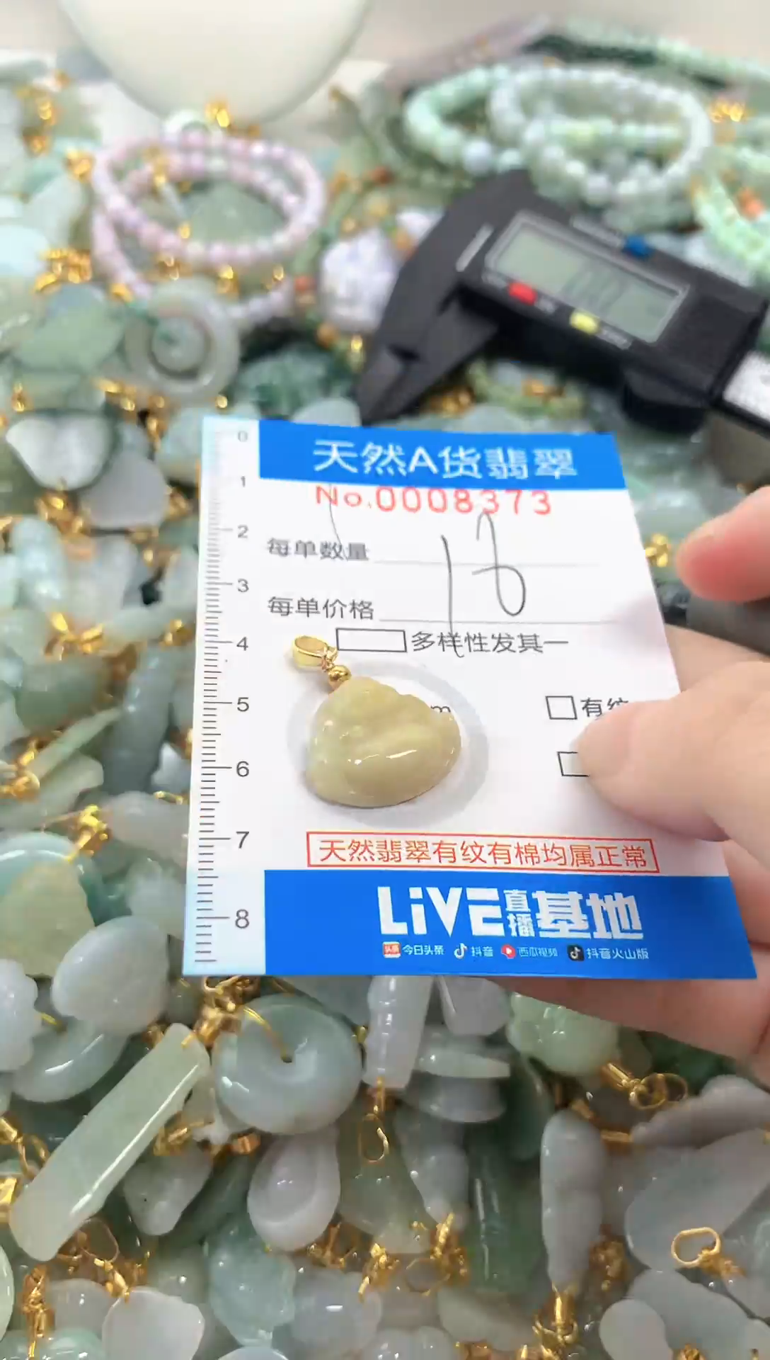 颈饰未镶嵌翡翠净货挂件-8373